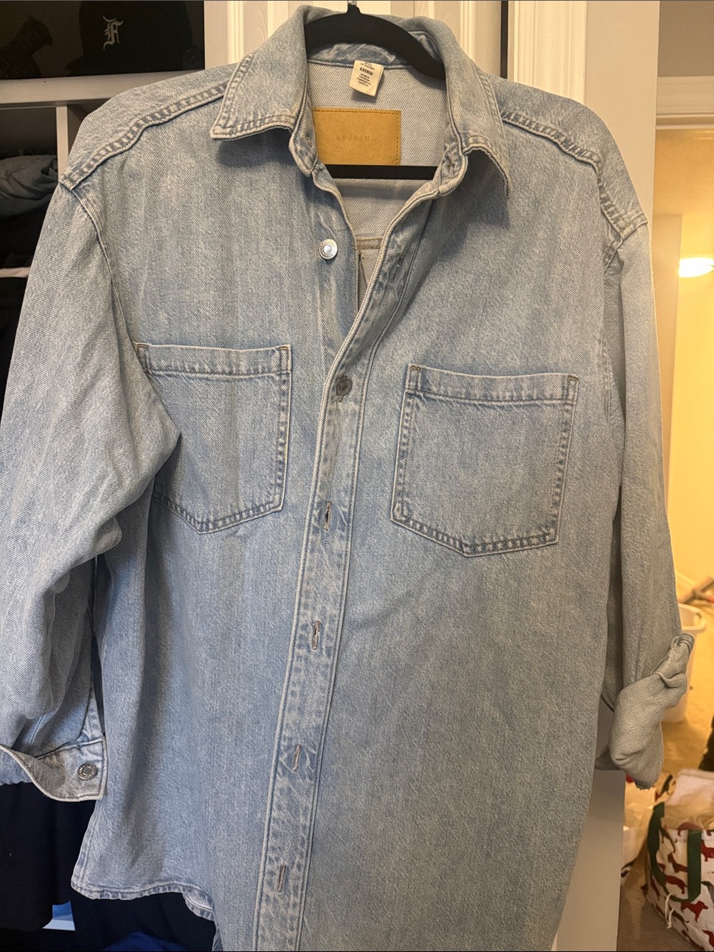 H&M feather weight  Denim Button-Up Shirt